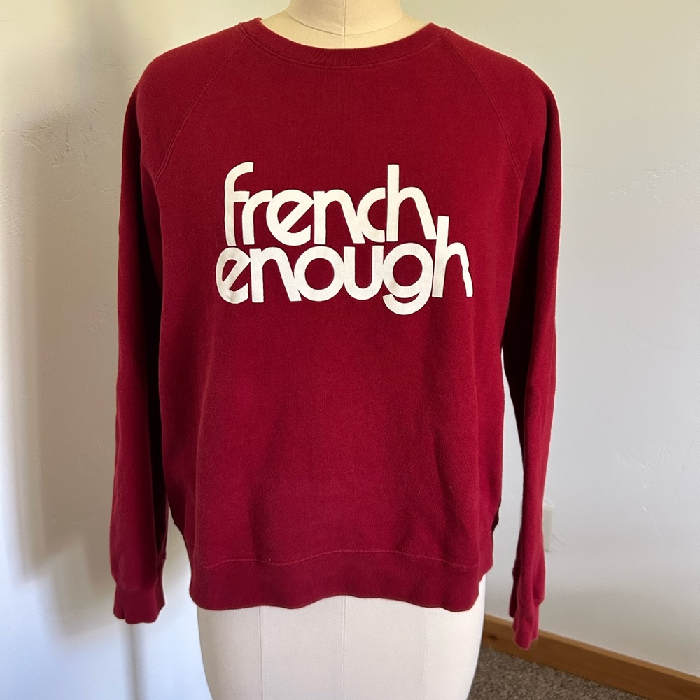Sezane Red Crew Neck Sweater French enough